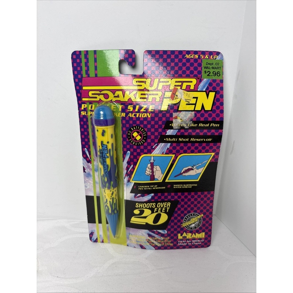 Vintage Larami Super Soaker Pocket Size Pen Action 1993 New HTF